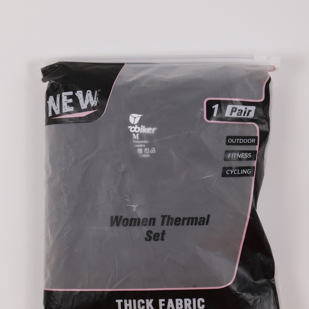 HEROBIKER Women Thermal Set Fleece Lined Black Solid Medium New